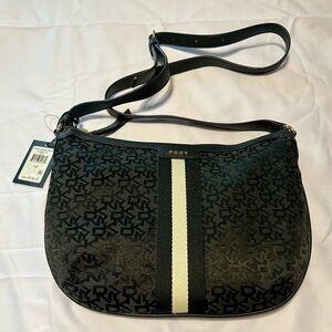 DKNY Black and Cream Crossbody Bag